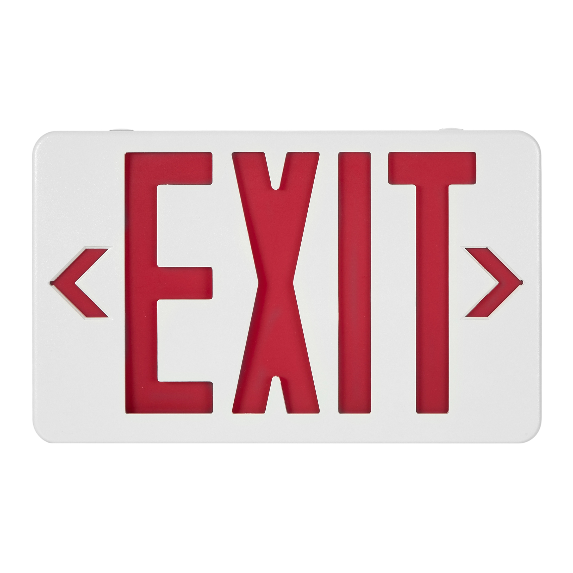 Maxxima Single or Double Face LED Exit Sign, Hardwired Red Letter
