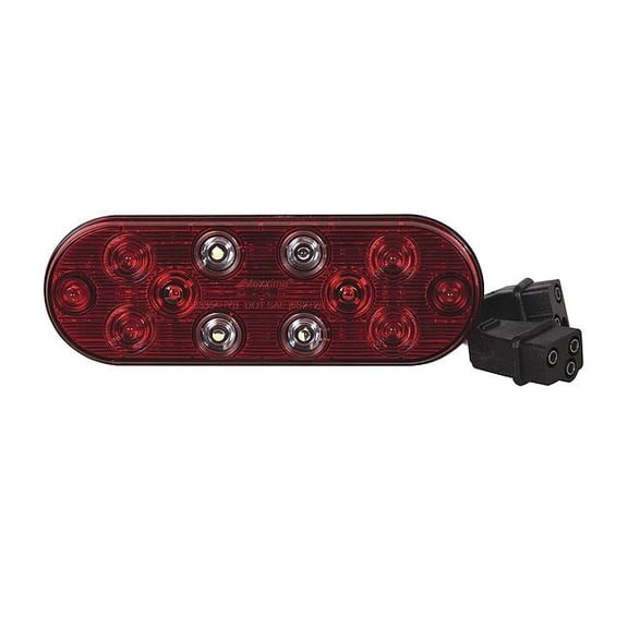 Maxxima Stop/Turn/Tail Light,Oval,Red/White M63354-HYB