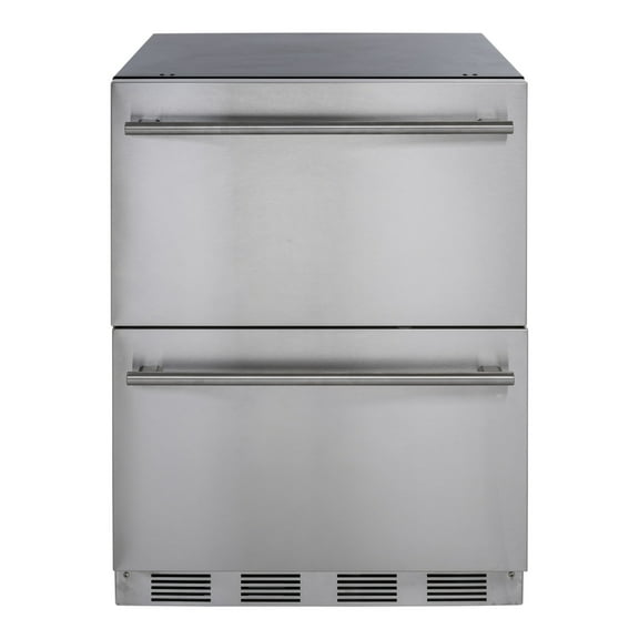 Maxximum Premium Indoor Refrigerator with 2 Drawers 24" W 150 Can Capacity In Stainless Steel Finish (MAXRD24SS)