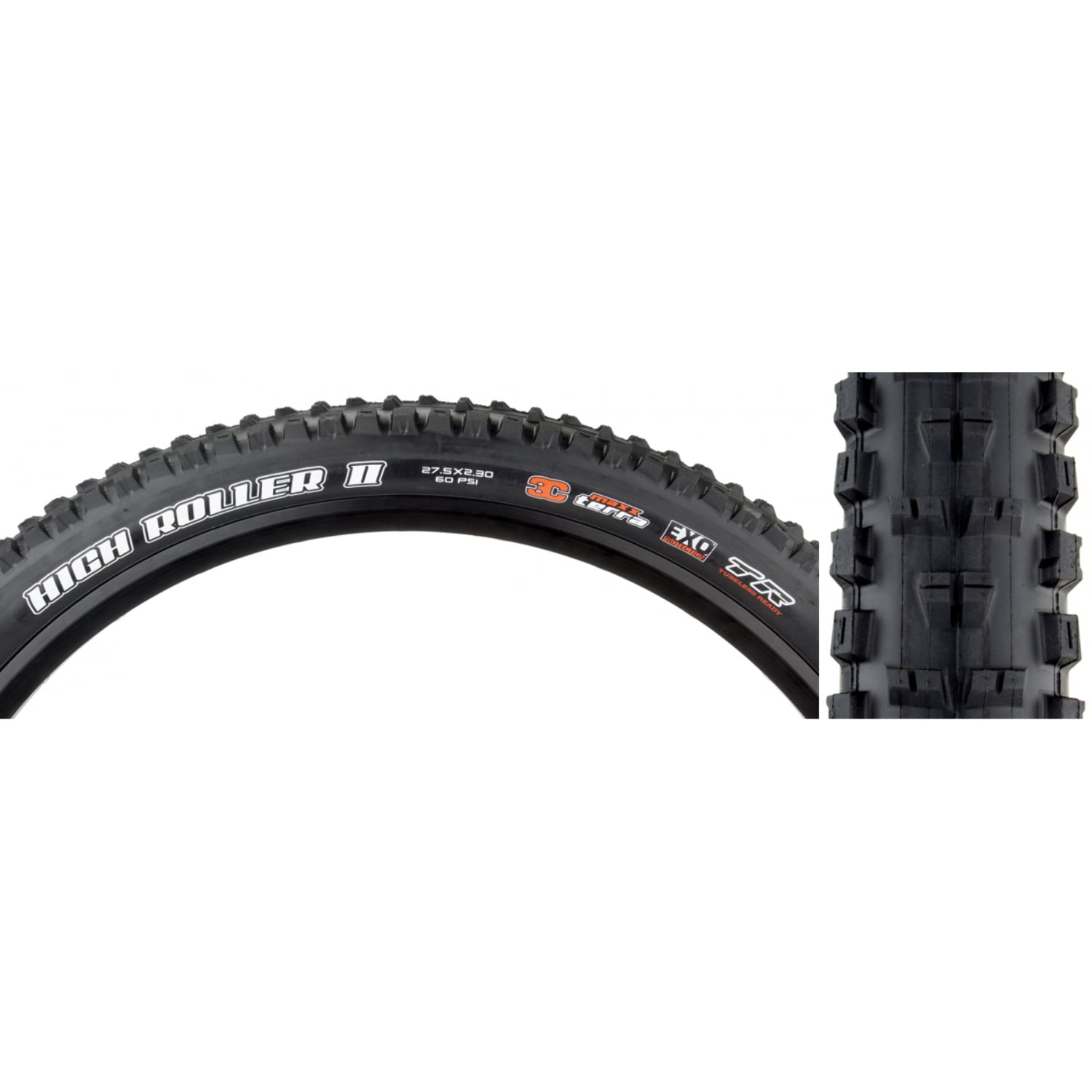 Maxxis High Roller II TR EXO MTB Tire - Folding, Tubeless Ready, 27.5 X 2.3 Inch - Aggressive Mountain Bike Tire