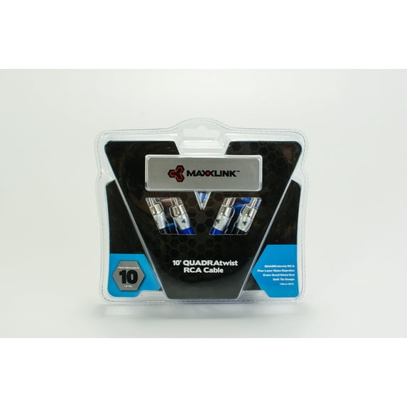 Maxxlink VRCA-10V1 10 Feet V1 2-Channel Rca Cable With Quadratwist Design New