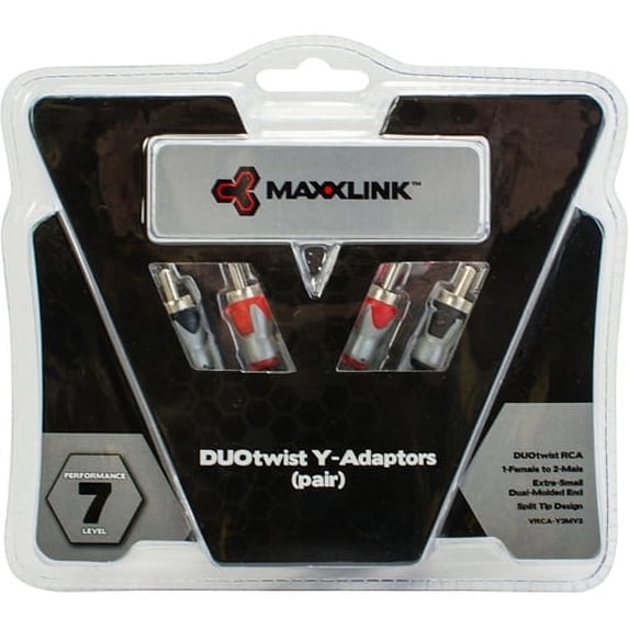 Maxxlink VRCA-Y2MV2 Pair Of Series Two One Female To Two Male Y Adaptors New