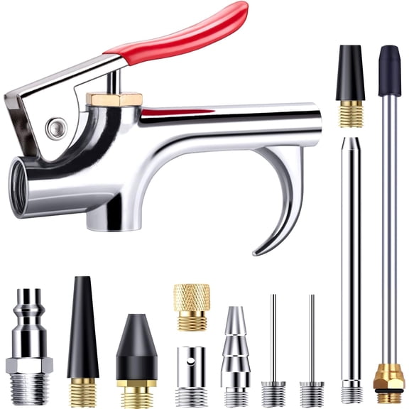 Maxxmarket 13 Pcs 2-Way Connection Air Nozzle Blow Gun Set, Air Nozzle Kit with 1/4 in Standard Quick Fitting and 8 Air Nozzles, Air Compressor Accessories for Air Inflation and Dedusting