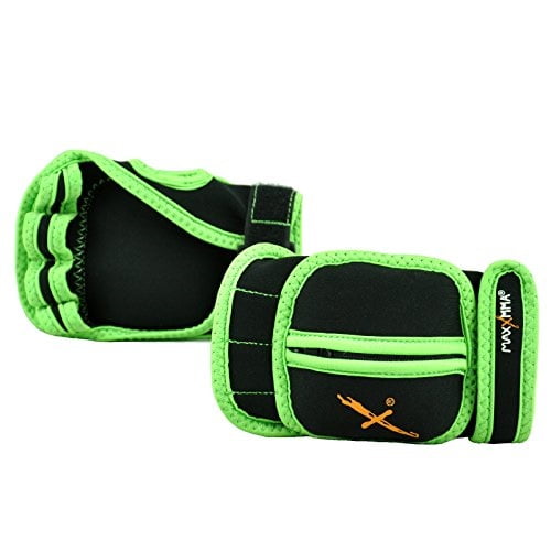 maxxmma adjustable weighted gloves, 2 lb. set - removable weight (2 x 0.5 lb. each glove) for sculpting mma kickboxing cardio aerobics hand speed coordination shoulder strength (black)