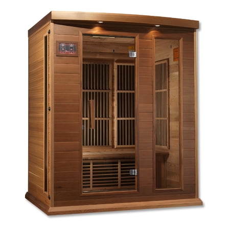 Maxxus Sauna Maxxus 3 Per Near Zero EMF FAR Infrared Carbon Canadian Hemlock Sauna;