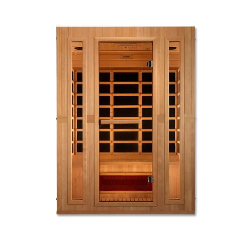 Maxxus 3-Person Corner Low EMF (Under 8MG) FAR Infrared Sauna (Canadian Hemlock)