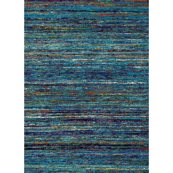 Maxy Home Aiza Collection Blue/Multi Striped Area Rug, 8' x 10'