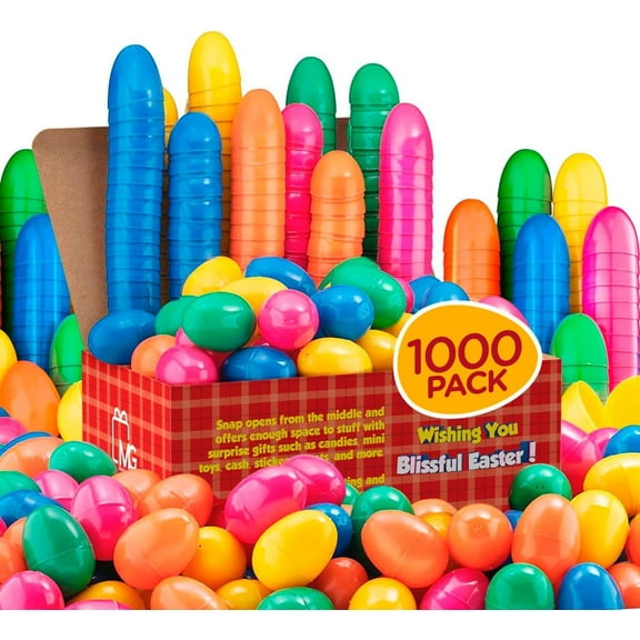 Maxygift Plastic Easter Eggs for Easter Celebrations Fillable Eggs, Multicolor, Gift Pack of 1000