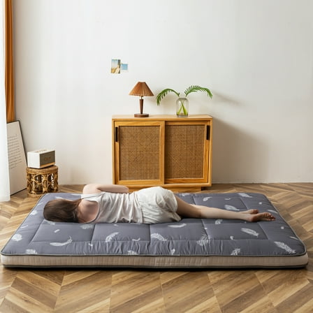 Maxyoyo Extra Thick Futon Floor Mattress, Padded Japanese Folding Roll Up Mattress Sleeping Pad, Foldable Camping Portable Mattress Shikibuton