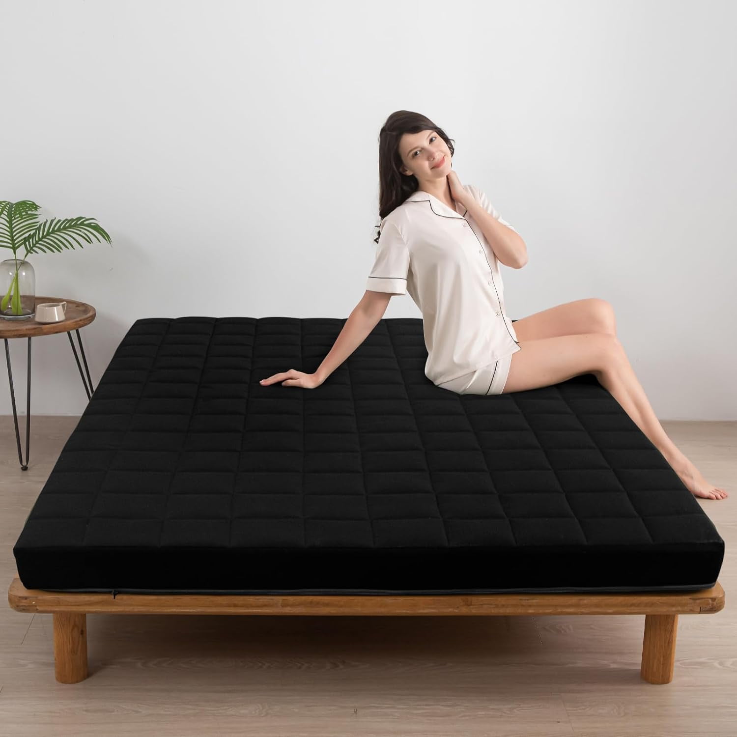 Maxyoyo Futon Mattress, Padded Japanese Floor Mattress Quilted Bed