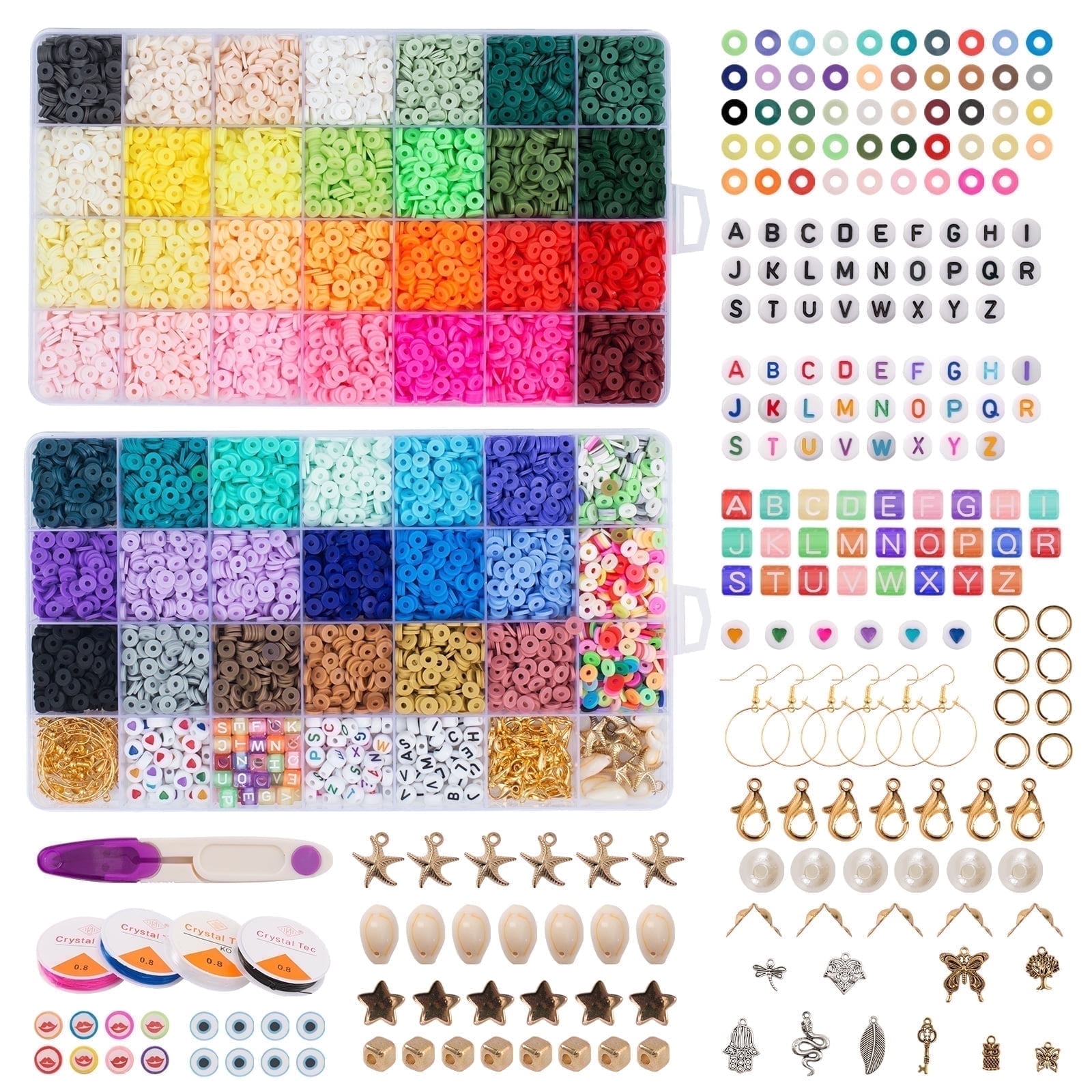 Kesletney 12870 Pcs Clay Beads for Bracelet Necklace Jewelry Making Kit