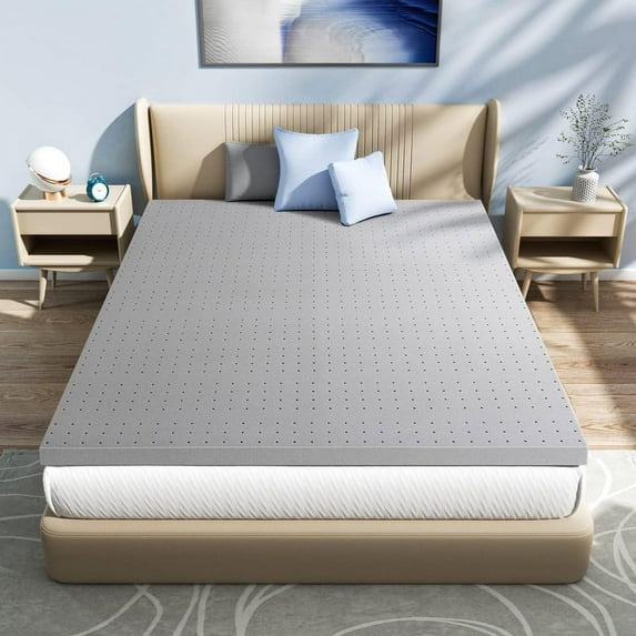 Maxzzz 2 Inch King Size Practical Gel Memory Foam Mattress Topper: Cooling & Pressure-Relieving Sleep Solution — Ventilated Design, Soft Surface, CertiPUR-US Certified for Safety & Quality Assurance