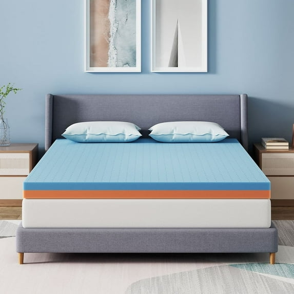 Maxzzz Mattress Topper, 3 inch Memory Foam Mattress Topper Queen for Pressure Relief, Cooling Gel & Copper Infused Bed Topper, Certipur-US Certified, Medium