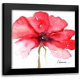thumbnail image 1 of May 12x12 Black Modern Framed Museum Art Print Titled - Floral in Red, 1 of 5