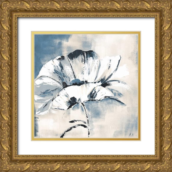 May 12x12 Gold Ornate Wood Framed with Double Matting Museum Art Print Titled - Blue Beauty Florenti