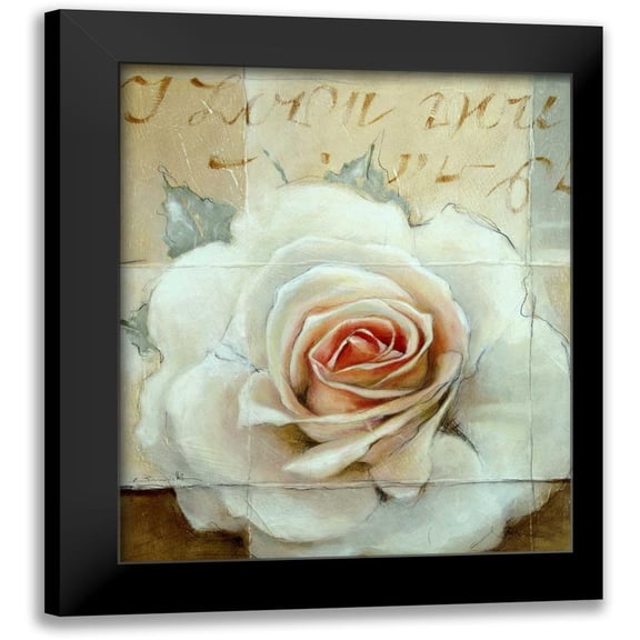 May 12x14 Black Modern Framed Museum Art Print Titled - Frosted Rose 2