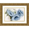 thumbnail image 1 of May 18x13 Gold Ornate Wood Framed with Double Matting Museum Art Print Titled - Animated Blue Flora, 1 of 4