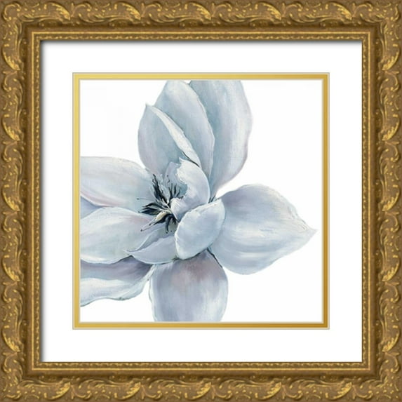 May 20x20 Gold Ornate Wood Framed with Double Matting Museum Art Print Titled - Blue Satin Withaar 2