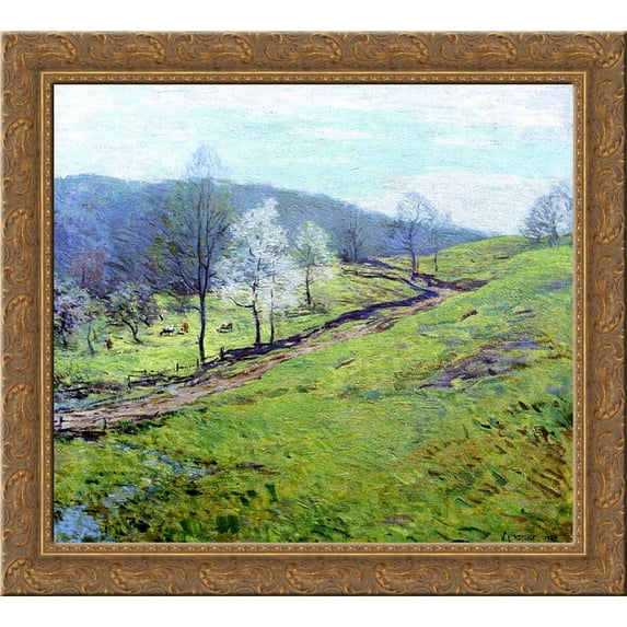 May Afternoon 20x20 Gold Ornate Wood Framed Canvas Art by Metcalf, Willard