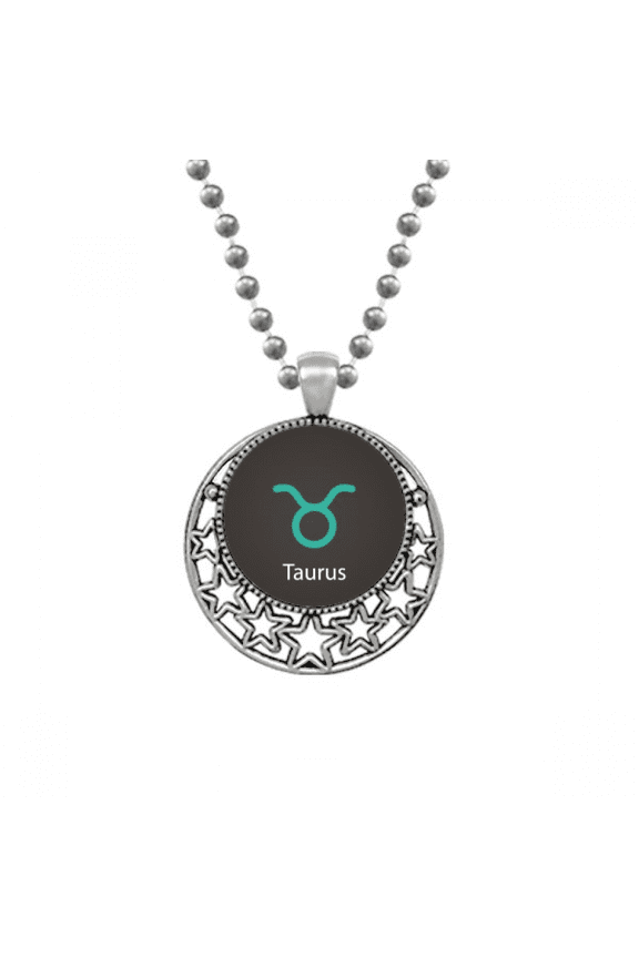 May April Taurus Constellation Pattern Necklaces Pendant Retro Moon Stars Jewelry