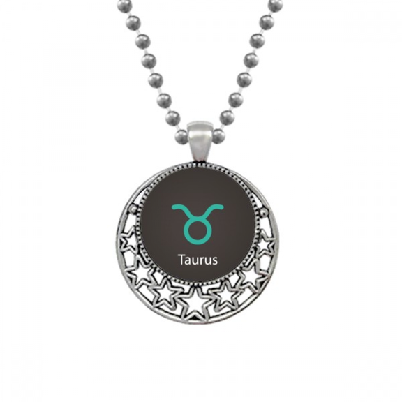 May April Taurus Constellation Pattern Necklaces Pendant Retro Moon Stars Jewelry
