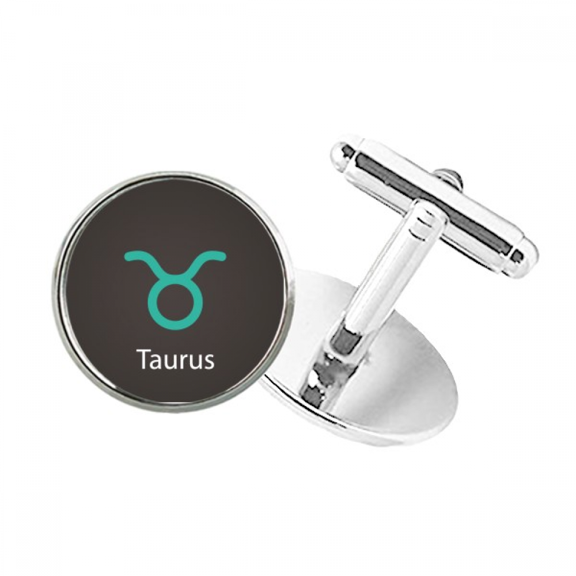 May April Taurus Constellation Pattern Round Button Cuff Clip Stud Cufflinks