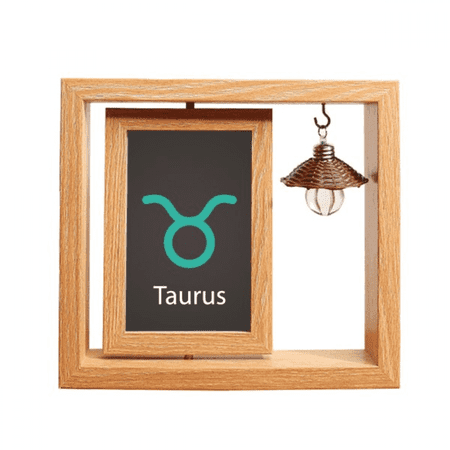 May April Taurus Constellation Pattern Wooden Rotating Picture Photo Frame 4x6