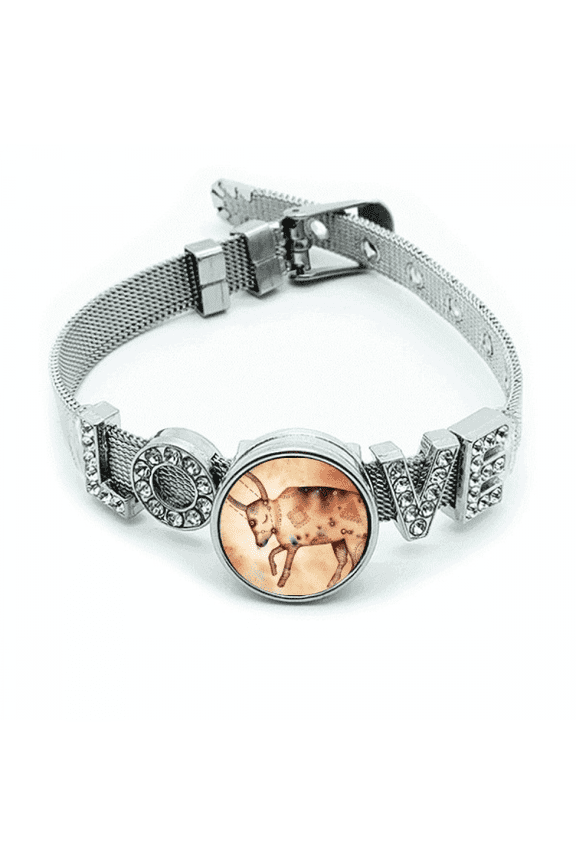 May April Taurus Constellation Zodiac Bracelet Wristband Crystal Love Adjustable Bangle
