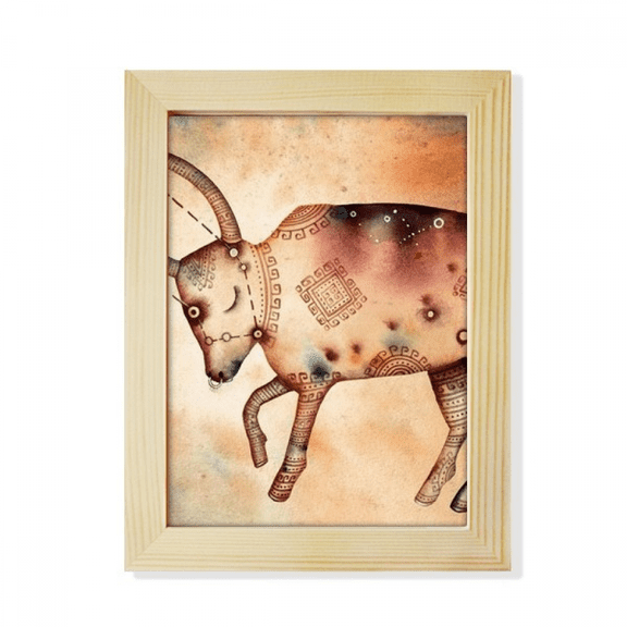 May April Taurus Constellation Zodiac Desktop Adorn Photo Frame Display Art Painting Wooden