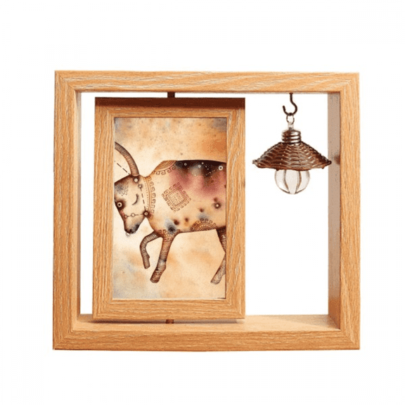 May April Taurus Constellation Zodiac Wooden Rotating Picture Photo Frame 4x6