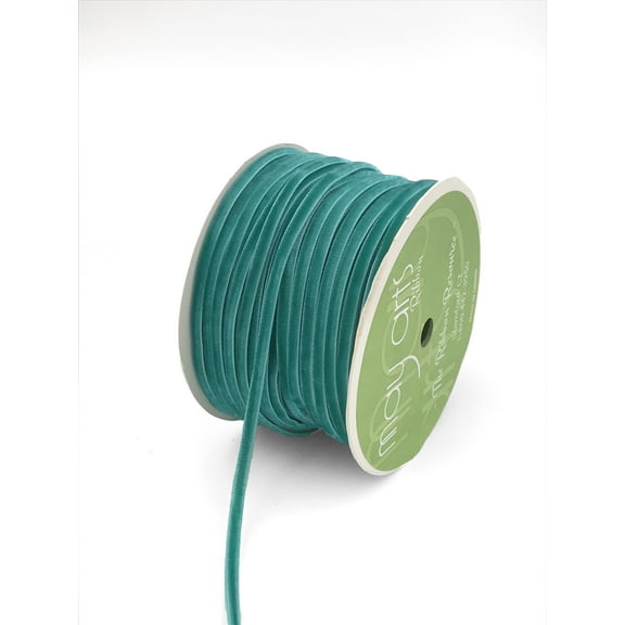 1/8 Teal Plush Velvet String, 150 Feet Bulk Roll