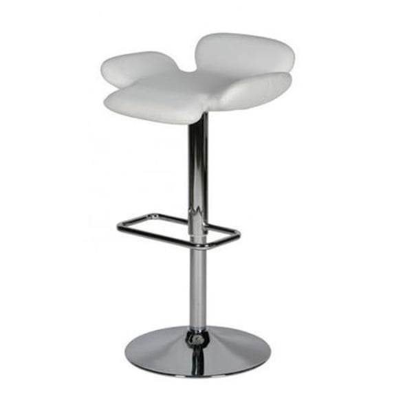 Whiteline BS9037-WHT May Barstool Faux Leather Adjustable Height Chrome Base - Black
