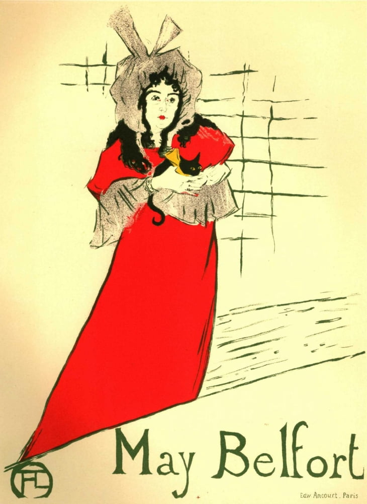 May Belfort Canvas Art - H de Toulouse-Lautrec (24 x 36)