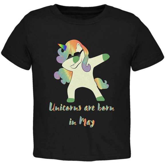 May Birthday Dabbing Unicorn Sunglasses Toddler T Shirt