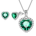 thumbnail image 1 of May Birthstone Jewelry Sets for Women, Green Heart Jewelry Set Emerald Necklace Earrings 925 Sterling Silver Fine Jewelry Birthday Mother's Day Gifts, 1 of 10
