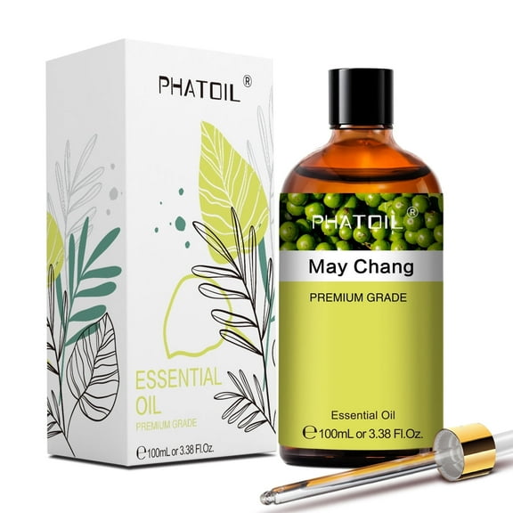 PHATOIL 3.38Fl Oz Essential Oil, Premium Fragrance Oil for Aromatherapy, DIY Candle, Soap Making - May Chang Scent