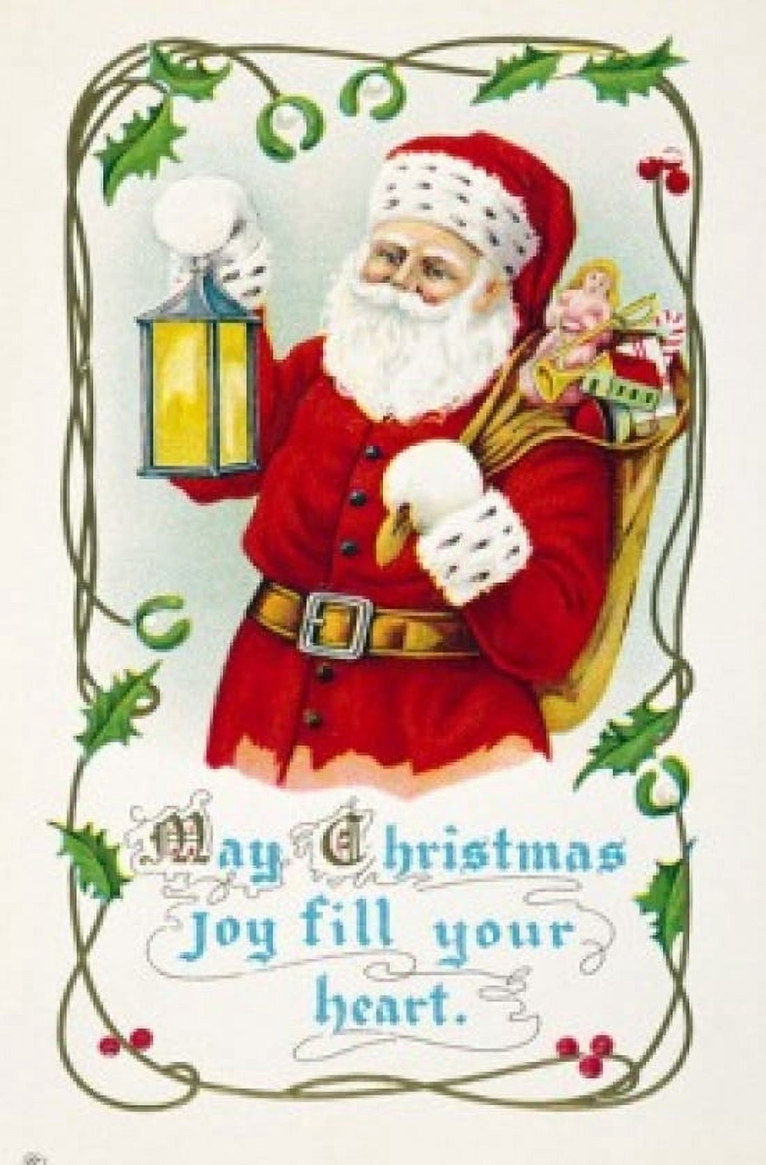 May Christmas Joy Fill Your Heart Nostalgia Cards Canvas Art - (24 x 36)