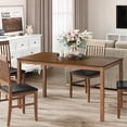 thumbnail image 1 of May in Color 55" Farmhouse Rectangular Dining Table for 4-6, Solid Wood Kitchen Table, Brown, 1 of 9