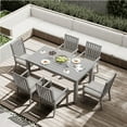 thumbnail image 1 of May in Color Aluminum 7 Pieces Patio Dining Sets, Outdoor Dining Table with 6 Chairs, Outdoor Patio Dining Furniture Set with Removable Cushion for Lawn, Garden, Backyard, Gray, 1 of 8