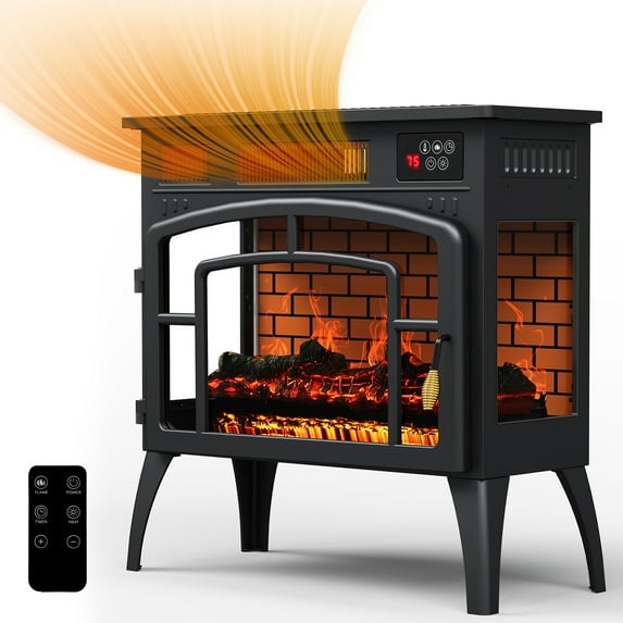 May in Color Freestanding 1500W Electric Fireplace Heater – part of practical freestanding electric fireplaces, also a portable fireplace with electric stove design – with 3D Flame & Remote for Home