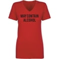 thumbnail image 1 of May Contain Alcohol Womens V-Neck T-Shirt, 1 of 2