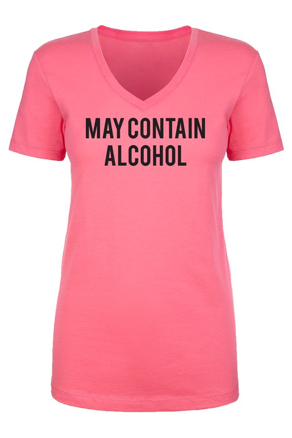 May Contain Alcohol Womens V-Neck T-Shirt