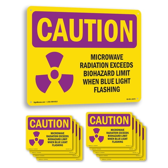 May Contain Radioactive Material OSHA Caution Radiation Rigid Plastic Sign 24 Inch x 18 Inch - 10 Pack