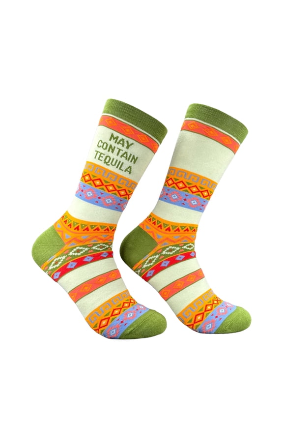 May Contain Tequila Socks Funny Sarcastic Drinking Graphic Novelty Footwear For Ladies