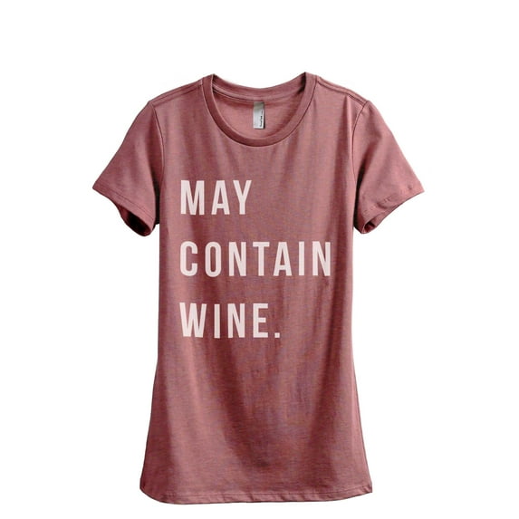 May Contain Wine Women's Fashion Relaxed T-Shirt Tee Heather Rouge 2X-Large