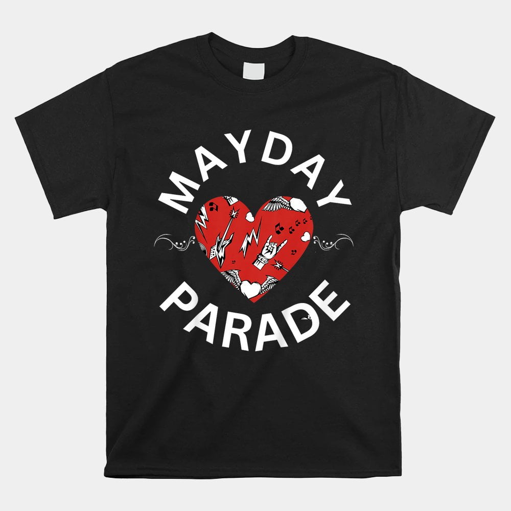 May Day Parade Guitar Flying Hearts And Lightning Bolt Shirt
