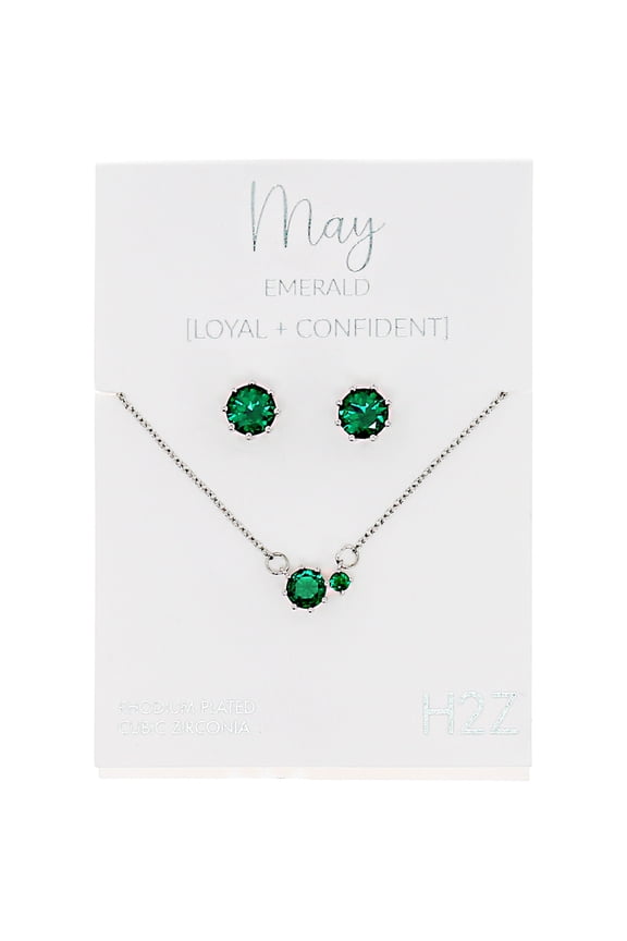 Company - May Emerald - 16.5"-18.5" Birthstone Jewelry Gift Set