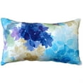 thumbnail image 1 of May Flower Blue Throw Pillow 12X20, Complete with Polyfill Pillow Insert, 1 of 2