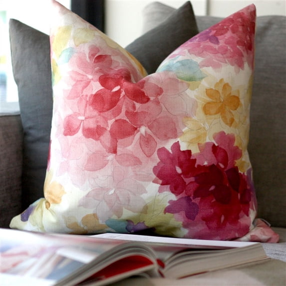 May Flower Throw Pillow 20X20, Complete with Polyfill Pillow Insert