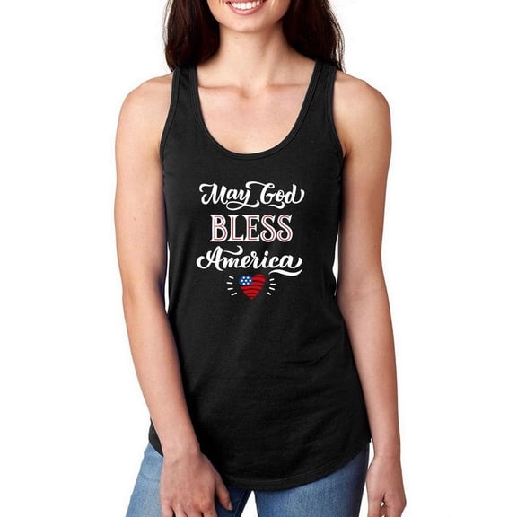 May God Bless America. Racerback Tank Women -Image by Shutterstock, Female XX-Large